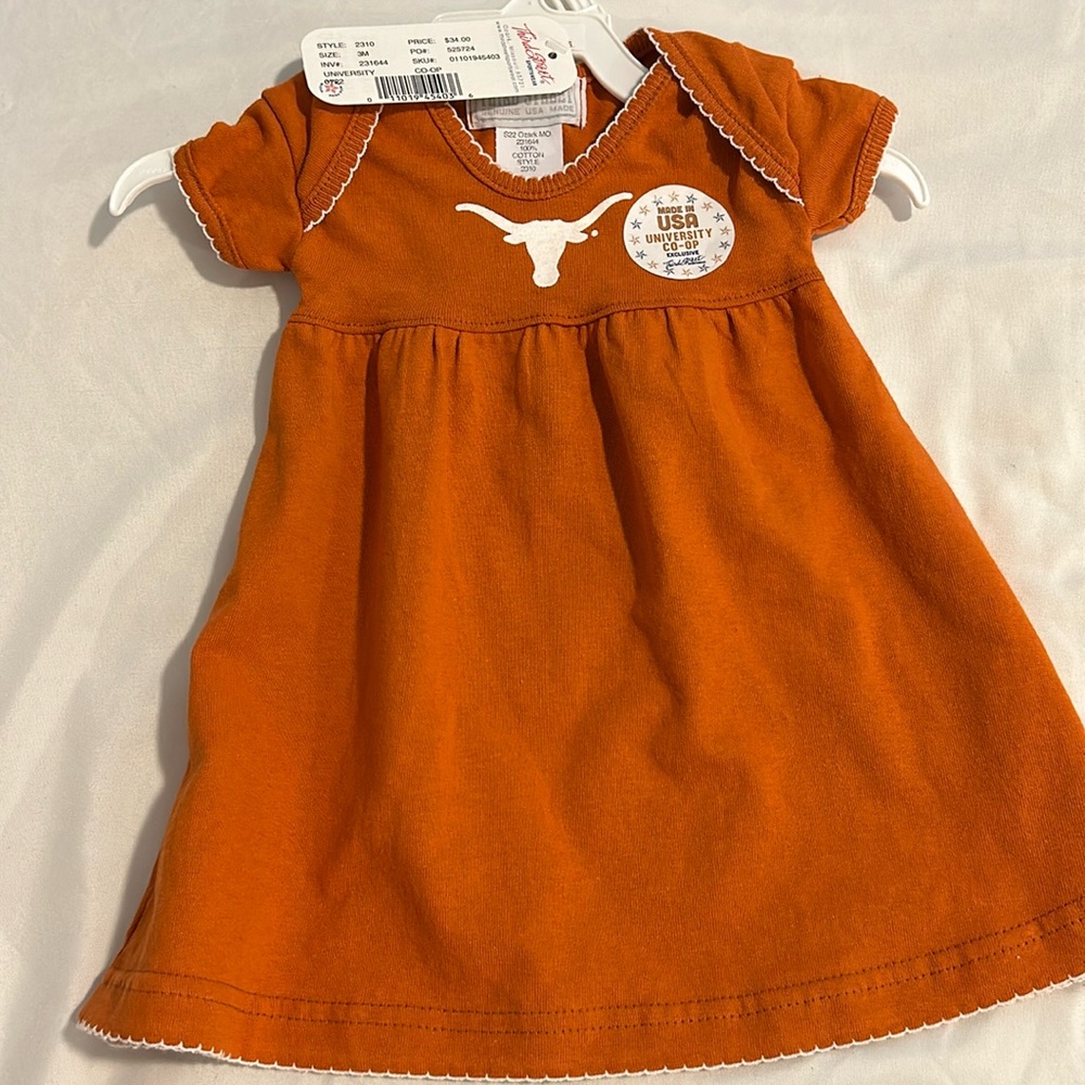 Texas Longhorns Burnt orange dress NWT 3 mos